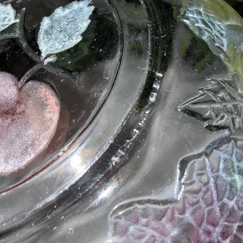 Firna Clear Embossed Multi-Colored Fruit Vegetable Design Glass Bowl - Picture 5 of 6